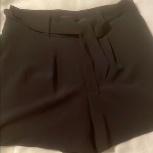 Black Tie-Waist Shorts